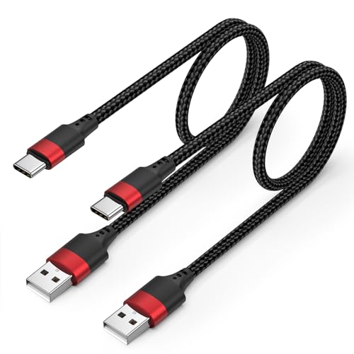 2 ft USB C Cable 2 Pack USB to USB C Cable 2ft Braided 2 Foot USBC Cable Fast Charging Cord Compatible with iPhone 17 16 15 Pro Max Samsung Galaxy S25 S24 S23 Google Pxiel 10 9