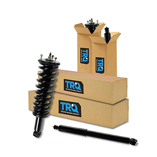 TRQ Front and Rear Complete Strut Assembly & Shock Absorber Kit Complete Strut & Coil Spring Assembly Compatible with 2000-2006 Toyota Tundra