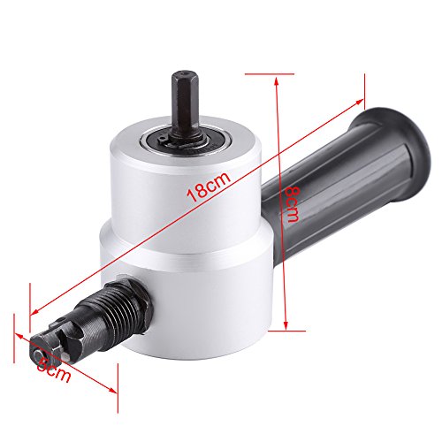 Double Head Sheet Metal Nibbler Cutter 360 Degree Adjustable Power Drill Nibbler Cutting Tools Kit Drill Attachment With Wrench For Straight Curve And Circle Cutting #TOP1