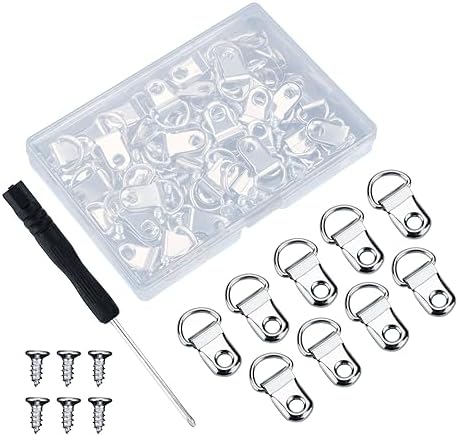 KUUQA 50 Pack D Ring Picture Frae Hanging Hangers With Screws For - View #10