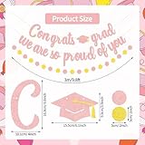 Congrats Grad Banner Decorations – Graduation Party Banner Set with “Congrats Grad” and “We Are So Proud of You” Letter Banners for Class of 2026, School and Home Decorations