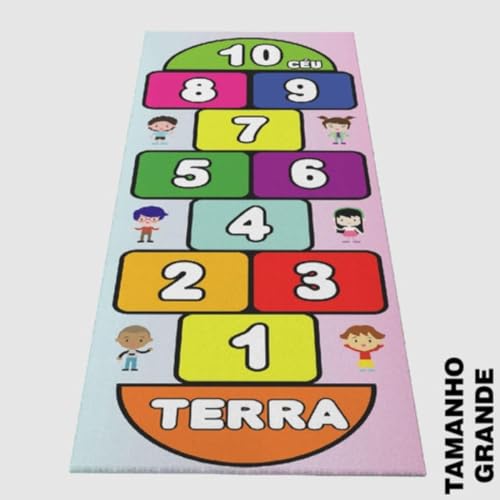 Tapete Amarelinha Infantil Em Lona Grande Resistente