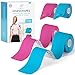 Produktbild Kinesiotapes - 4 Kinesiologie Tape Rollen 2x Blau + 2x Rosa (5cm x 5m) - Original Health Press Kinesiotape - Profi Physio Tape und Sporttape - Hautfreundliche Tapes DERMATEST: SEHR GUT