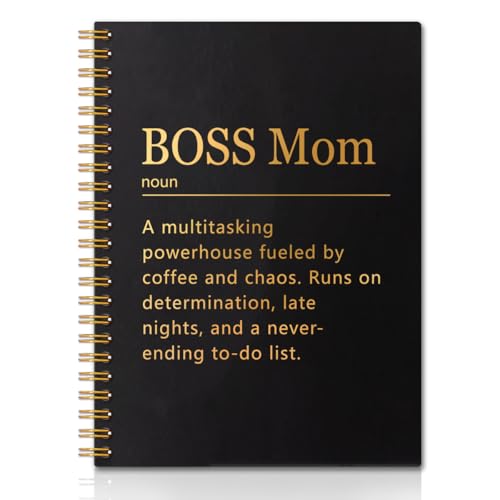 Carnet à spirale Boss Mom de 160 pages vierges pour femme entrepreneure