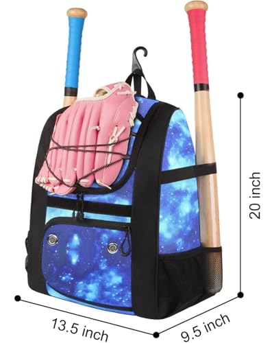 Image of MATEIN Softball Bag, Lightweight Baseball Backpack with Shoe Compartment, Baseball Bag with Fence Hook for TBall Bat & Equipment, Softball Gifts Catchers Backpack for Women Fit Catcher's Mitt, Helmet