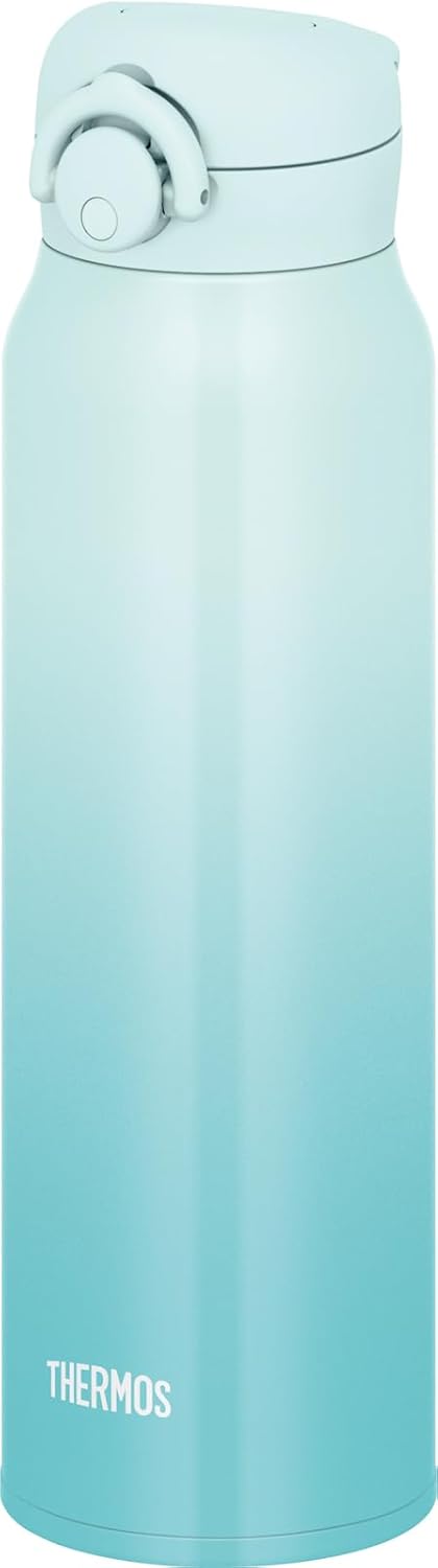 Thermos JNR-753LTD AQ-GR Vacuum Insulated Portable Mug, 25.4 fl oz (750 ml), Aqua Green, Easy to Clean and Easy to Clean With Opening, Lightweight Type, One-Touch Opening, Stainless Steel Bottle, Hot