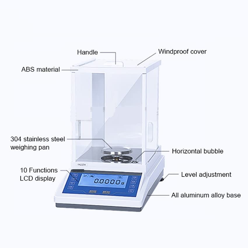 Wagi Analityczne, 0,0001G 100-220G Elektroniczna analityczna Skala Lab Wysoka Precyzja Digital Laboratoryjne równowagi elektronicznej ważenia elektronicznego(200g 0.0001g)