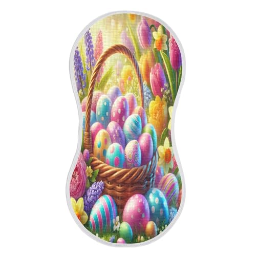 Easter Egg Flowers Baby Burp Cloths Burp Cloth Rags Cotton Burp Clothes Absorbent Muslin Burp Cloths Soft for Boy Newborn Girl Unisex 1 Pack 22x11 Inches