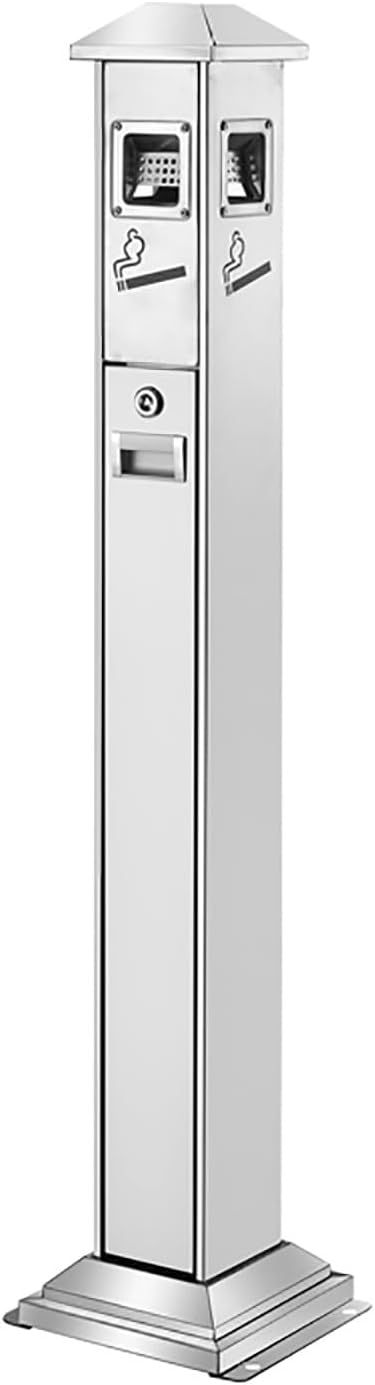 Standing Ashtray Outdoor, Cigarette Disposal Unit Ashtrays, Metal Butt Container, Receptacle Commercial Ash Bin for Home Office Porch Hotel Garage Shopping Center(S