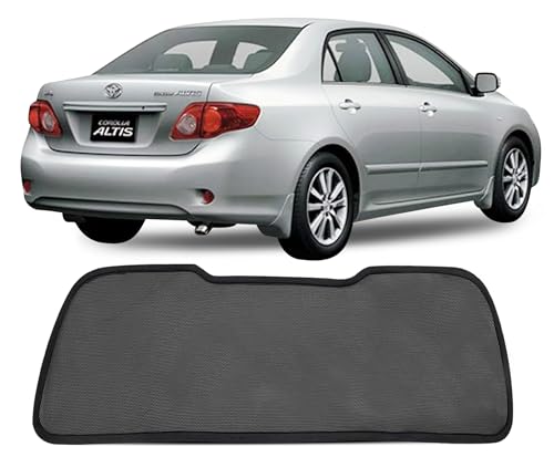 Image of Autofact Dicky Curtain for Altis 2011-2014 | Custom Fit Rear Windshield Sunshade | Foldable Mesh | Privacy & Cooling Car Accessory | Car Rear Sun Shade UV Block Easy Install Durable Black Mesh