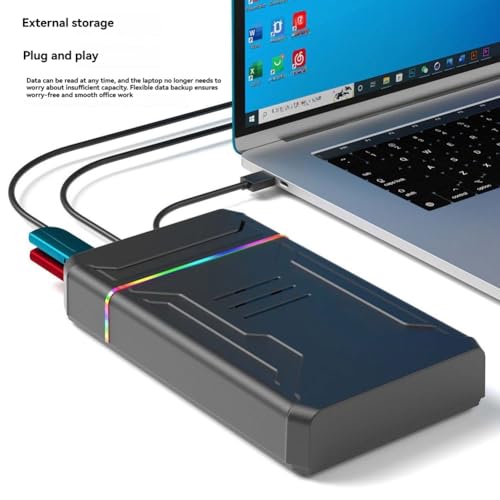 Carcasa de Disco Duro Dual USB 3.0 para HDD de 2.5 y 3.5 Pulgadas y SSD M.2 NVME con Enchufe EU 2