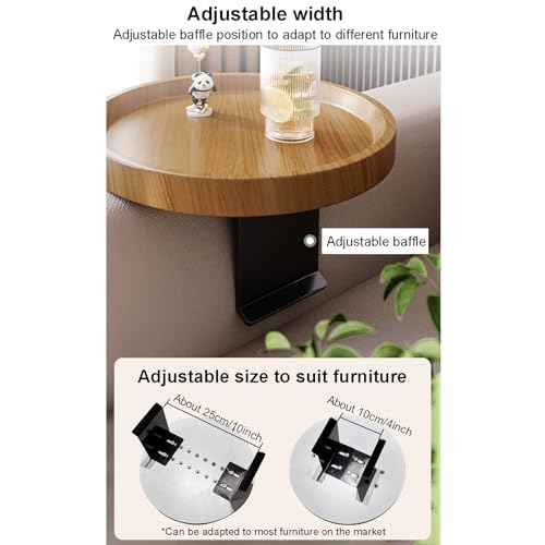 Mesa para reposabrazos de sofá de madera que evita caídas de vasos y tazas 4