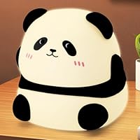 Dandin Panda Night Light Kids, Cute Lamp Panda, Cute Animal Silicone Night Lamp, Touch Control Nightlights, Childrens Night Lights for Bedroom USB Rechargeable, Decoration for Girls Boys