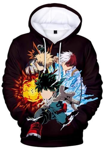 Xuminvty Mina Ashido Hoodie Unisex Himiko Toga Anime Hoodie Pullover Deku Sweater Tracksuit All Might Sweatshirts (US, Alpha, Large, Regular, Regular, Style 6)