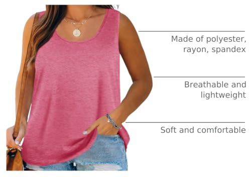 Image of Plus Size Tank Tops for Women Summer Sleeveless Tops Loose Fit Tunic Tanks