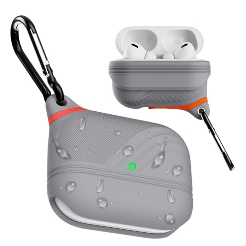AirPods Pro 3 (��3����) ������ �V���R���ی�P�[�X ? �h���E�����h�~�E�e�N�X�`���[�f�U�C���A���C�����X�[�d�Ή��A��̌^�܂肽���ݎ��A�J���r�i�t���A����~�ߌ��� �O���[