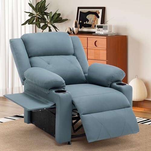 Sillón reclinable con calefacción y masaje azul miniatura 7