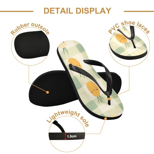 Carrot Green Plaid Flip Flop Beach Summer Casual Sandal for Women & Men Shower Shoes 208605512