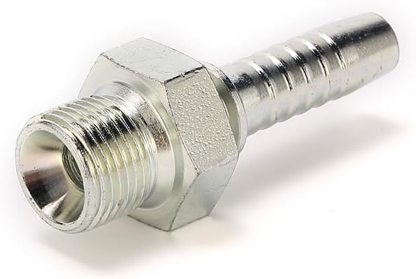 BSP Straight Male With Larger Hex Hydraulic Hose Crimping Fittings, BSP Hose Fittings, 12611A, 20PCS Set (1/4'' Hose x Male BSP 1/4'')