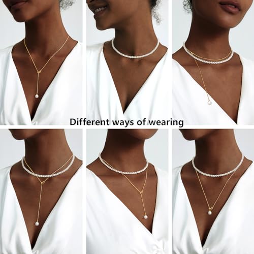Image of Zeffy Pearl Necklace 4MM /6MM /8MM Dainty Round Imitation Pearl Choker Necklace Wedding Pearl Necklace Delicate Jewelry for Women Simple Bridesmaid Jewelry Gifts