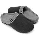 ERGOfoot Orthopedic Slippers with Arch Support, Comfortable Orthotic House Shoes with Indoor Outdoor Anti-Skid Rubber （Grey, 6 UK Women