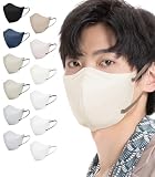 [Hellozebra] 3dマスク 大きめ 立体 メンズ バイカラー マスク 不織布 30枚入 カラー 耳が痛くならない 国内検品 飛沫対策 花粉用 息がしやすい 5dおしゃれマスク 15枚入りで個包装 オールドレース×纽グレージュ