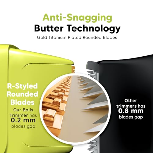 LetsShave Trimmer for Men Private Parts, Skin Safe 'R' Blades, 90Min Runtime & Water Proof, Pubic Hair Remover for Man, Body Groomer, Groin-Trimmer