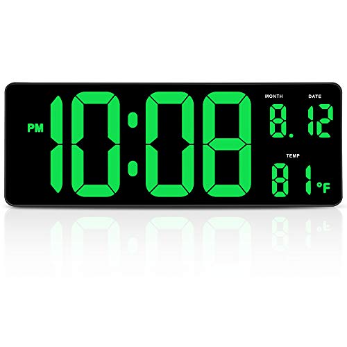 DreamSky 14.5 Inches Extra Large LED Digital Clock with Date Indoor Temperature Display