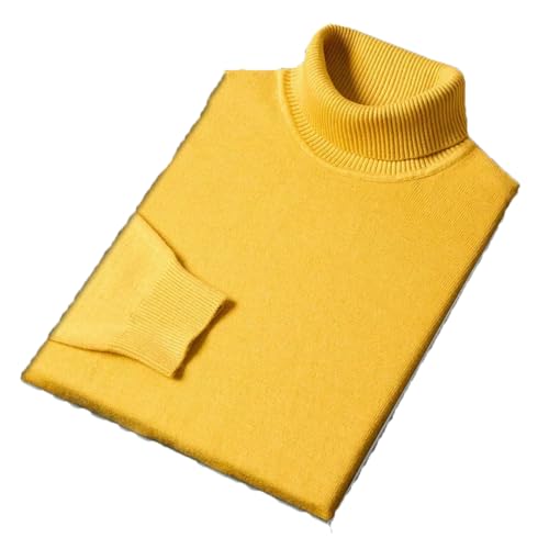 Ownwfeat Men Slim Fit Turtleneck Sweater Solid Color Knitting Casual Long Sleeve Pullovers