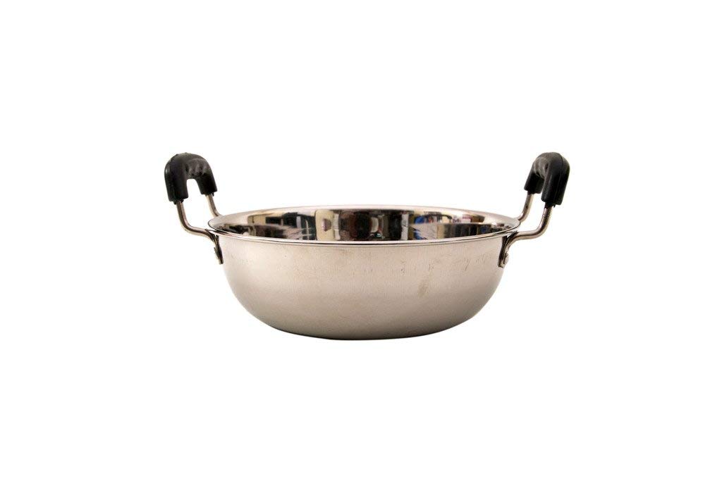 Damurhu Pure Stainless Steel Kadai Patti Chatti Kadai for Cooking & Serving Size - 3 Set of -1 PC Capacity (950 ml) 1