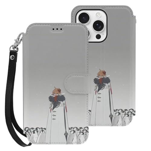 For ���_ Genshin Impact �Ή� iPhone 15ProMax/14ProMax/13ProMax �X�}�[�g�t�H���P�[�X �蒠�^ ����PU���U�[ ���u���X�^���h�@�\�t�� �J�[�h�X���b�g �X�g���b�v�t�� ���z�^ �}�j���A���� �J�[�h���[ ��