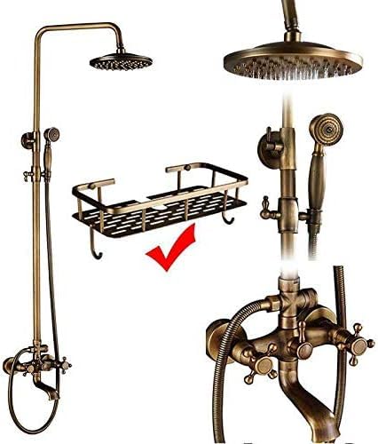 Colonne de douche en laiton antique et céramique rétro pour baignoire chic