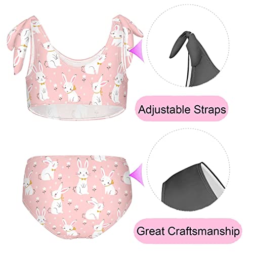 Image of CaTaKu Girls Swimsuits Two Piece Swimwear Cute Bikini Set Tankini Hawaiian Beach Sport Bathing Suit for Girls Size 3-12T