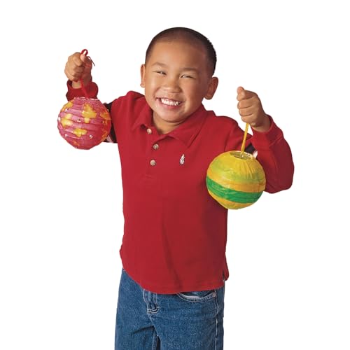 Image of Colorations Liquid Watercolor Tissue Paper Lanterns, Set of 12, Create Unique, Personalized Designs, Promotes Creativity & Expression for Kids, Create Beautiful Decorations, Each 5'' in Dia