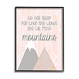 Maße: 11 x 1,5 x 14 gerahmt Stupell Industries She Will Move Berge Pink Dreieckiges geometrisches Muster, entworfen von Anna Quach, schwarz gerahmte Wandkunst, 28 x 35 cm