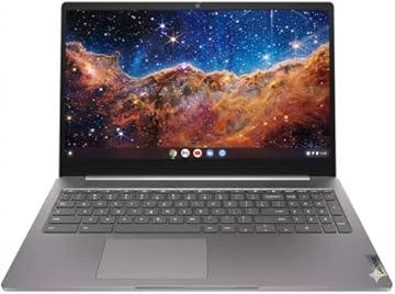 15.6" FHD Chromebook-Intel Quad-Core N4120(> N4020) 4GB RAM,128GB Storage,(64GB eMMC+64GB SD Card),Home & Student Laptop,with Privacy Camera,Wi-Fi6,HDMI1.4,Chrome OS,Artic Grey