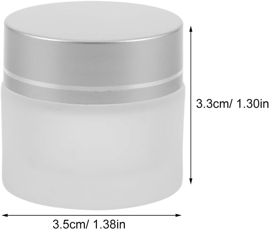 Zerodeko Frosted Glass Cosmetic Jars Small Empty Travel Size Cream Containers 15pcs with Screw Lids 10g with Precise Dosage Control and Hygienic Dispensing for Skincare Storage for Home