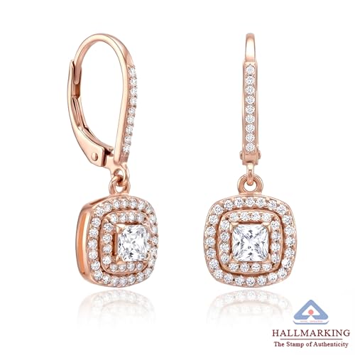 Image of TRUESILVER ACPL 925 Sterling Silver Cubic Zirconia Earrings for Women & Girls | BIS Hallmarked Drop Dangle Leverback Style | Elegant Jewelry Gift for Women