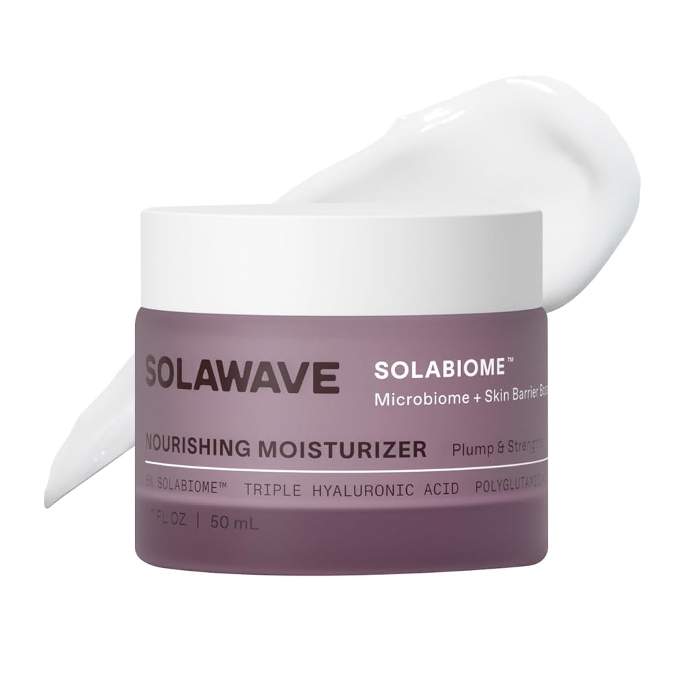 Solawave Probiotic Korean Cloud Cream Moisturizer with Peptides & Hyaluronic Acid | Solabiome Prebiotic Barrier Boosting Complex – Skincare for Aging & Dryness, 1.7 Oz.