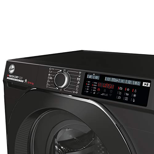 Hoover H-Wash 500 HDD4106AMBCB Freestanding Washer Dryer, Care Dose, A Rated, 10 kg/6 kg Load, 1400 rpm, Black