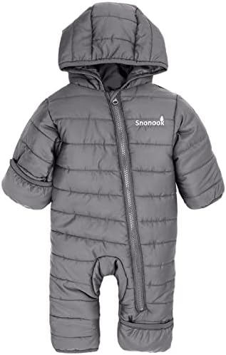 Snonook Baby Boys' & Girls' Insulated Powder Light Waterproof Snowsuit, Charcoal Grey, 18/24 Months
