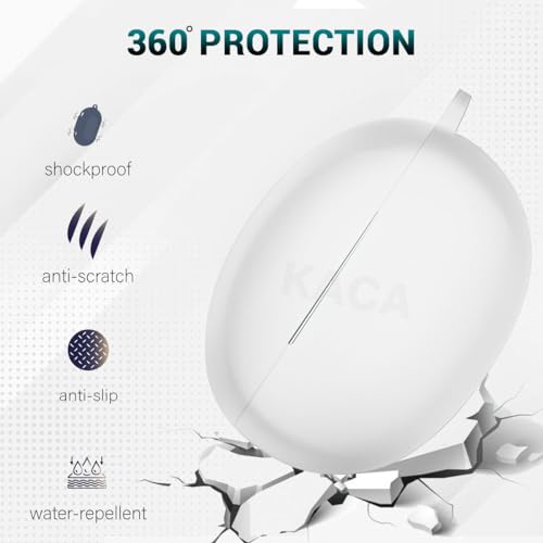 Image of KACA Protective Shockproof Silicone Cover Case with Buckle Compatible with Oppo Enco X2 (White)