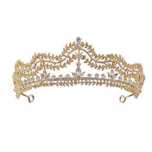 Serre-tête de mariage cristal or pour un look de princesse le jour J