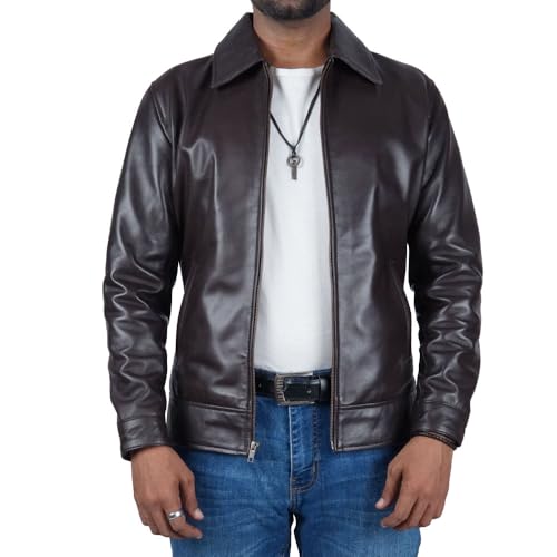 Image of Men's Suede Shirt Zipper Jacket Full Zip Casual Vintage Jackets Suede Leather Jackets for Mens