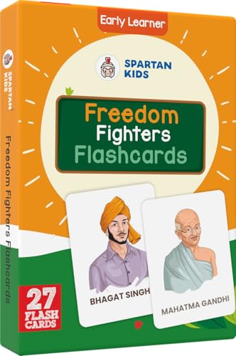 SPARTAN KIDS Freedom Fighters Flash Cards for Kids Cognitive_Skills| 27 Early Learning Flash Cards Easy & Fun Way of Learning 1 Year to 6 Years Babies
