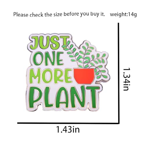 Image of Enamel Pin,Just One More Plant Lapel Pin,Plant in Pot Brooch,Green Life Badge,Gift For Plant Lovers Friends Teens Husband,Denim Jacket Canvas Bag Backpack Jeans Shirt Accessory,DIY Decor