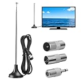 Antenna radio FM Dab per interni telescopici, 75 ohm con base magnetica per sintonizzatore radio portatile, compatibile con ricevitori stereo, sintonizzatori radio portatili e sistemi Hi-FI, kit 3