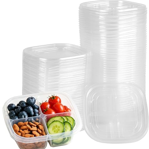 MAHIONG 50 Pack 4 Compartment Boxes