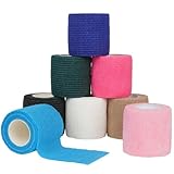 ACWOO Self Adherent Sport Wrap Tape, 8 Rolls 5cm x 4.5m Football Tape Wrap, Cohesive Bandage Sock Wrap, Shin Pad Tape, Goalkeeper Wrist Tape & Football Ankle Tape, Pet & Vet Wrap for Dogs, Horses