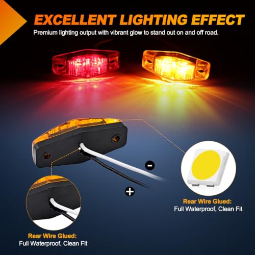 Image of Nilight LED Trailer Light Kit Oval Tail Lights with Diamond Marker Light